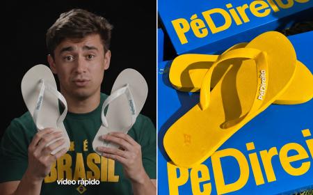 Nikolas Ferreira aproveita a polêmica e lança marca de chinelos idêntica às Havaianas, “Pé Direito”.