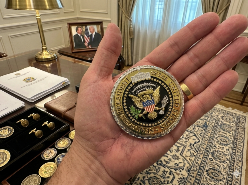 O que é a challenge coin, medalha simbólica recebida por Flávio Bolsonaro